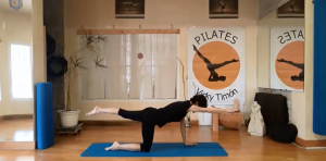 Pilates cuadrupedia extensión pierna y brazo